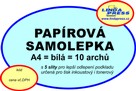 Bílá papírová samolepka A4  LINDA  10 archů