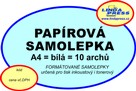 Bílá papírová samolepka formátovaná  A4  LINDA  10 archů