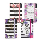 Notes A6  pevné desky čtverečkovaný flowers